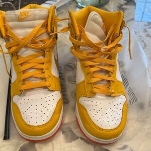 Nike High-Top Sneakers in Yellow and White size 11.5